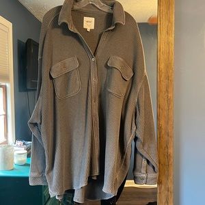 Aerie oversized waffle shirt! Can be worn open or buttoned! Worn once